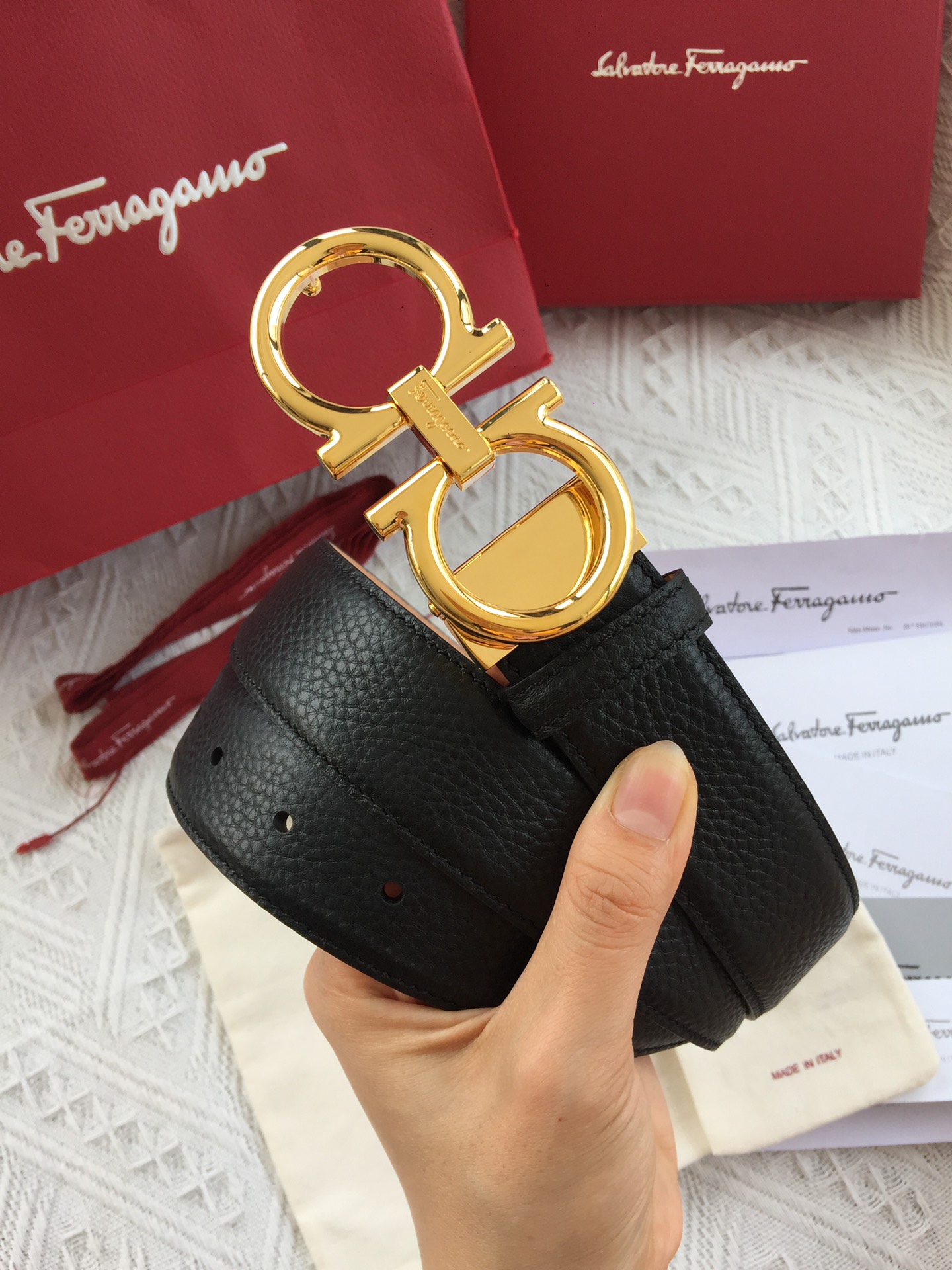 Salvatore Ferragamo Belt in Black