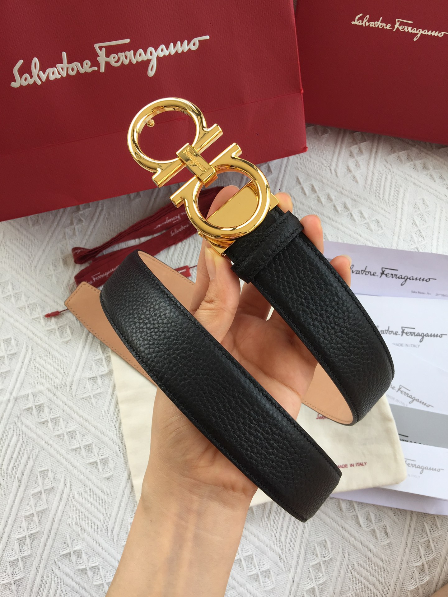 Salvatore Ferragamo Belt in Black