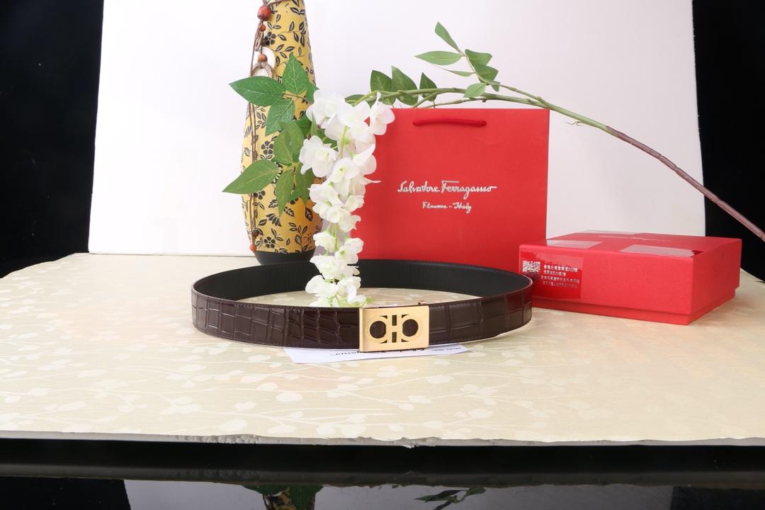 Rectangular Golden buckle belt ASS02246