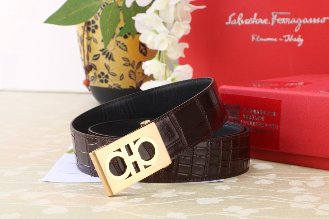 Rectangular Golden buckle belt ASS02246