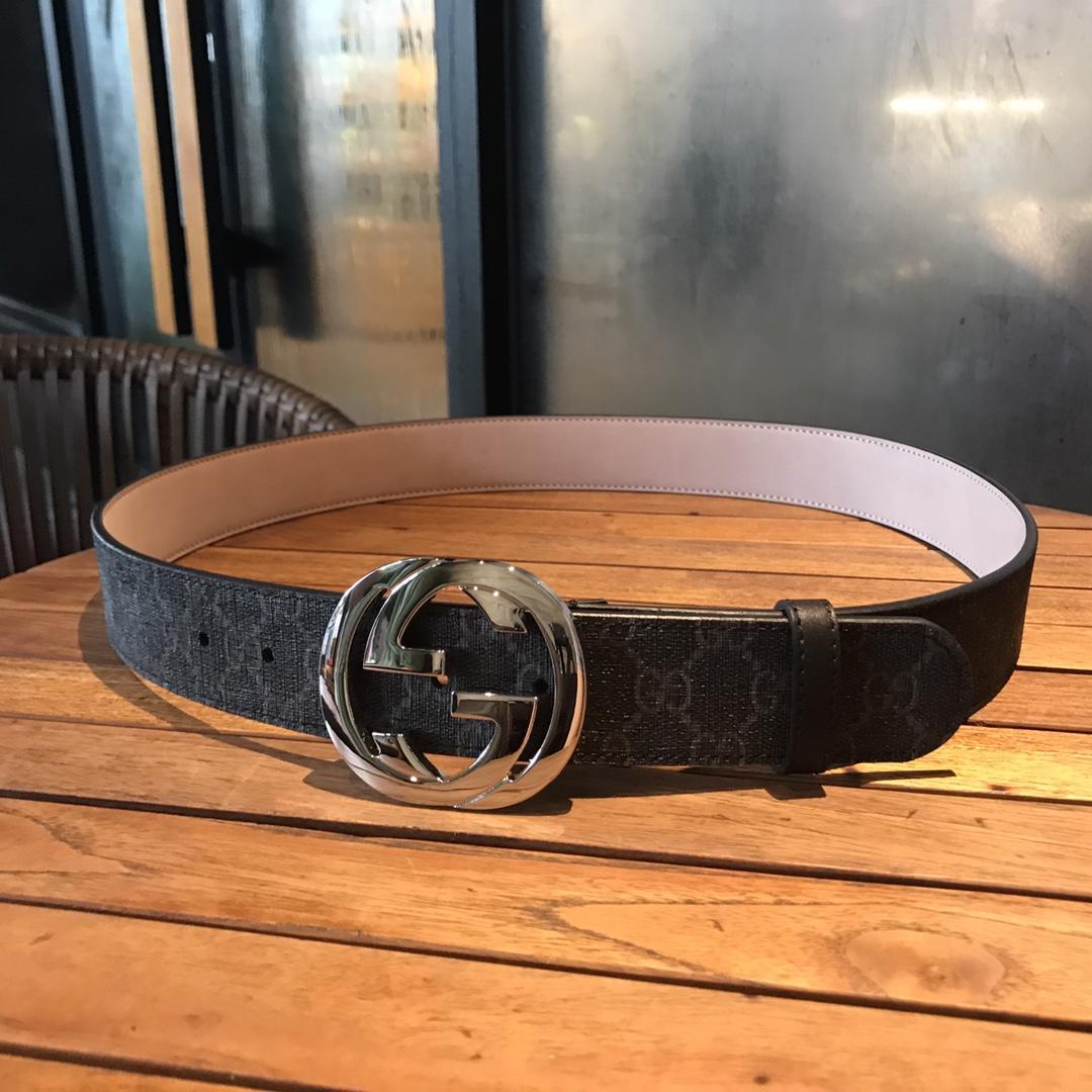 Interlocked G Gucci Silver Buckle belt ASS02301
