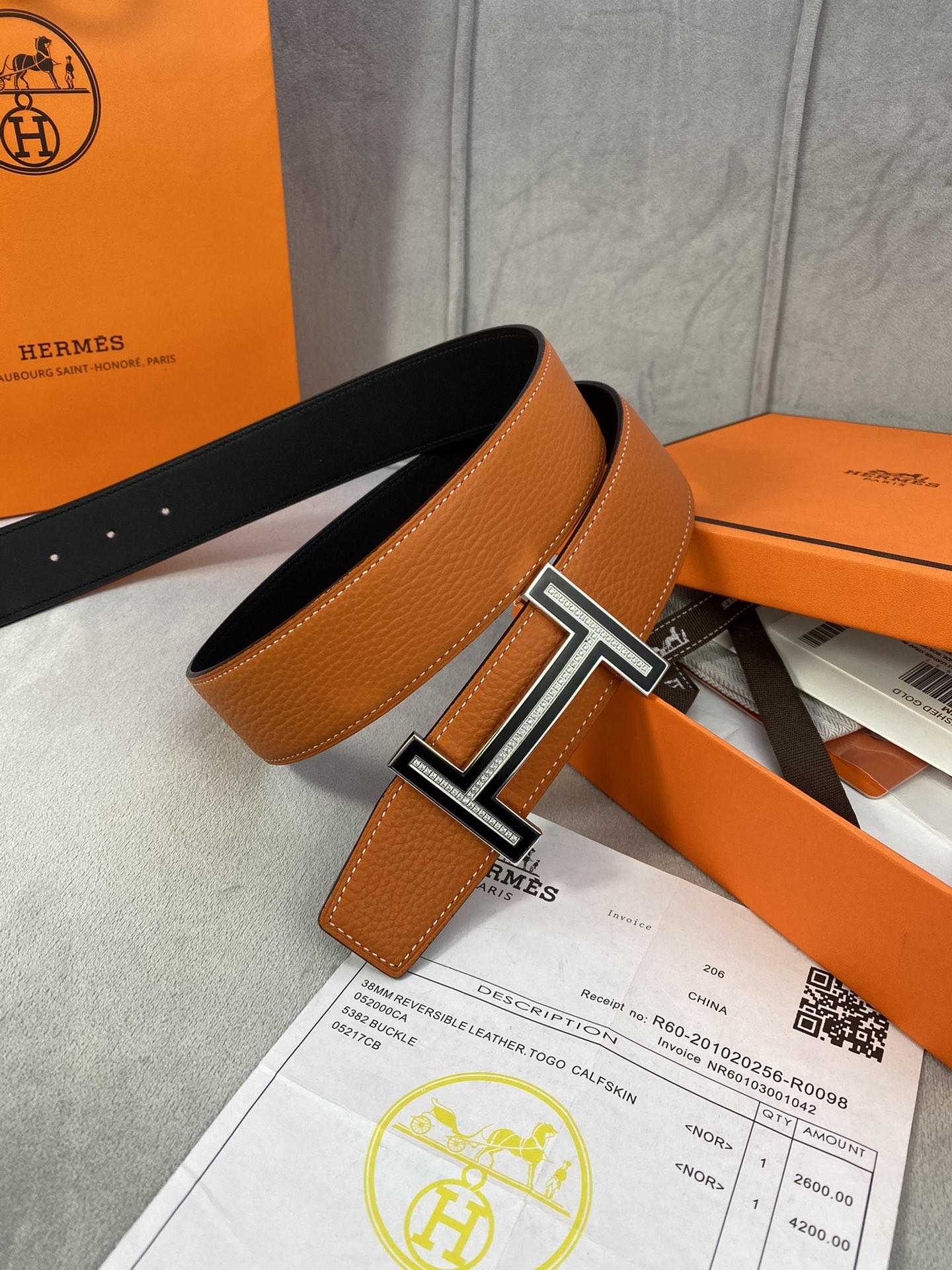 Hermes Belt in Orange