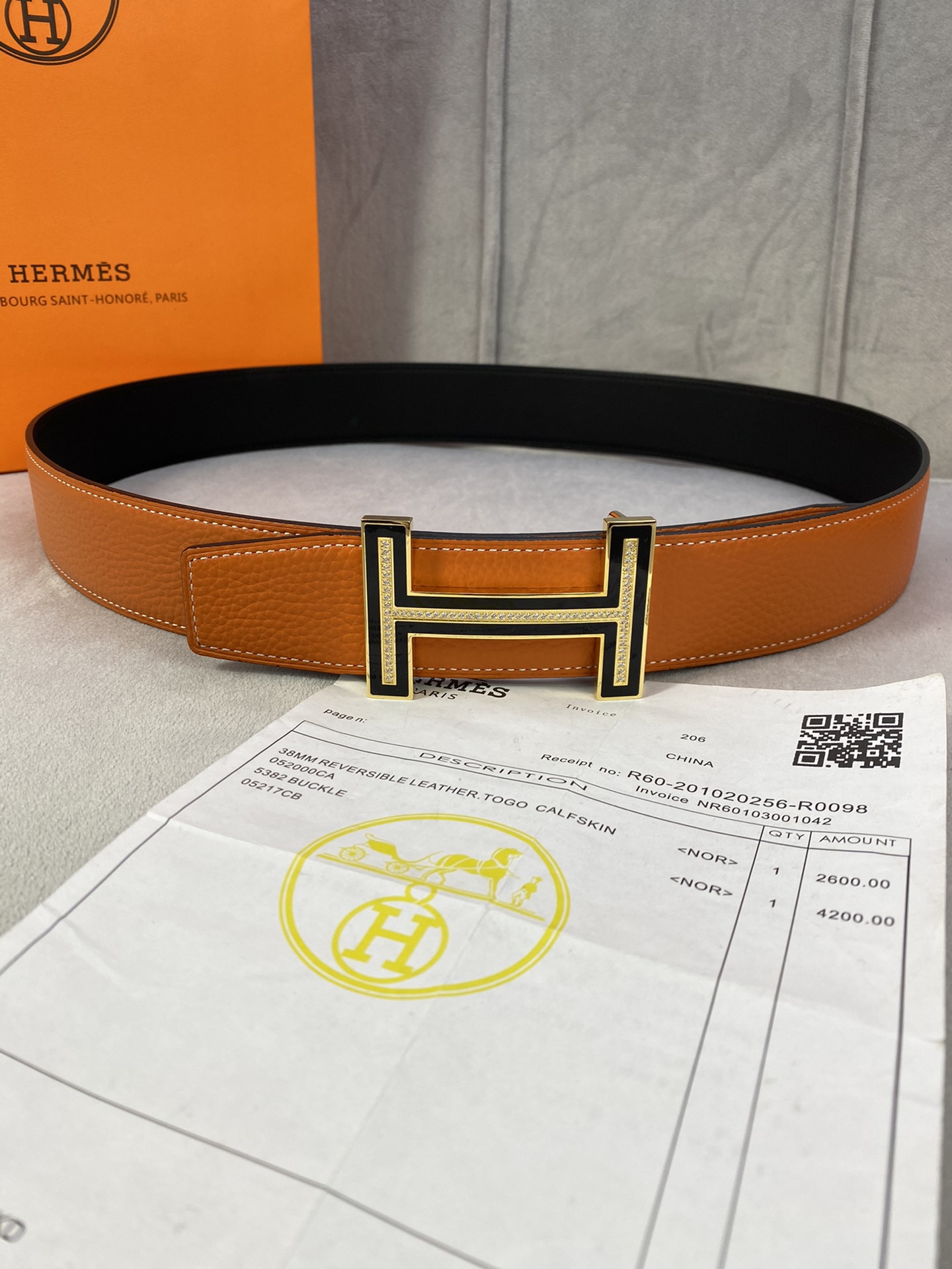 Hermes Belt in Orange