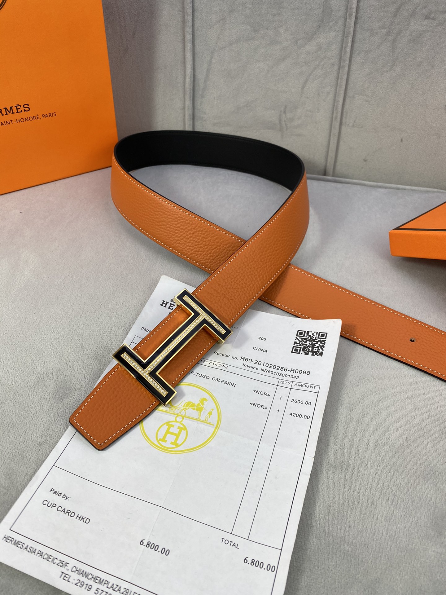 Hermes Belt in Orange