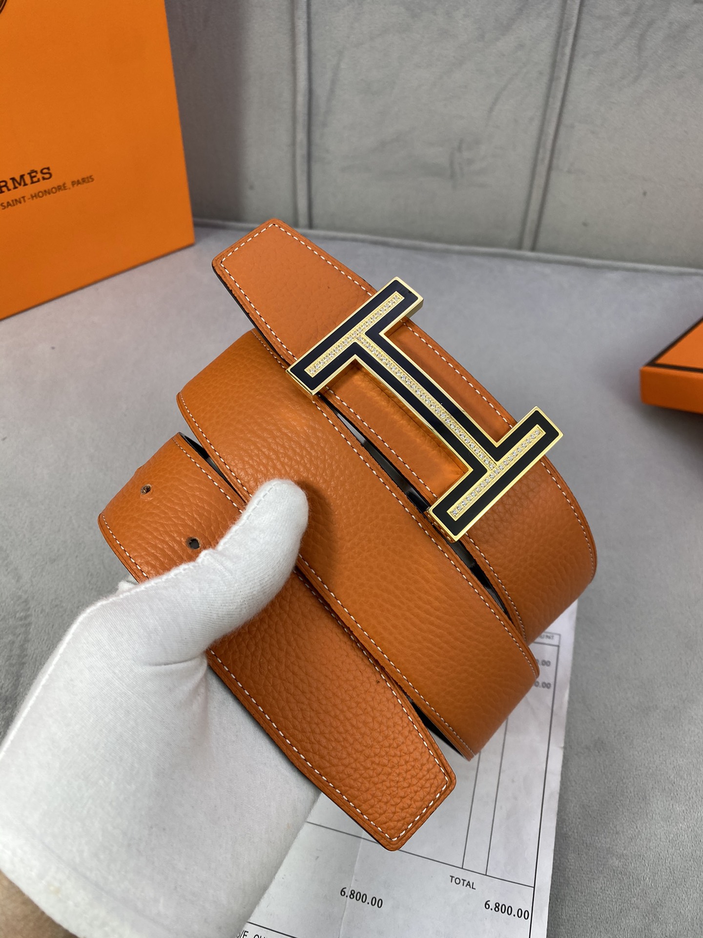 Hermes Belt in Orange