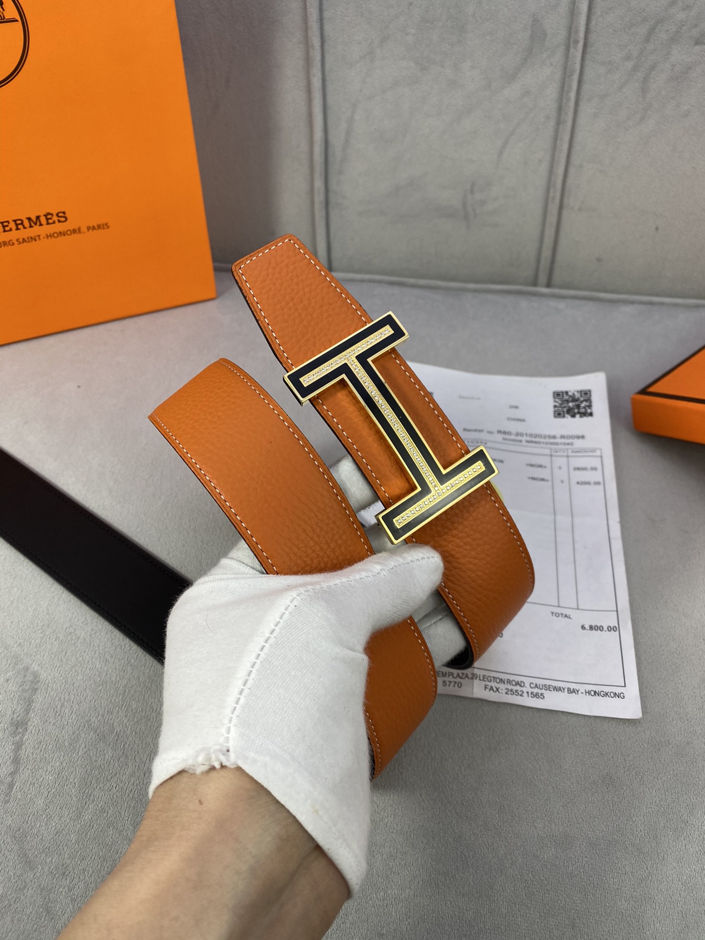 Hermes Belt in Orange