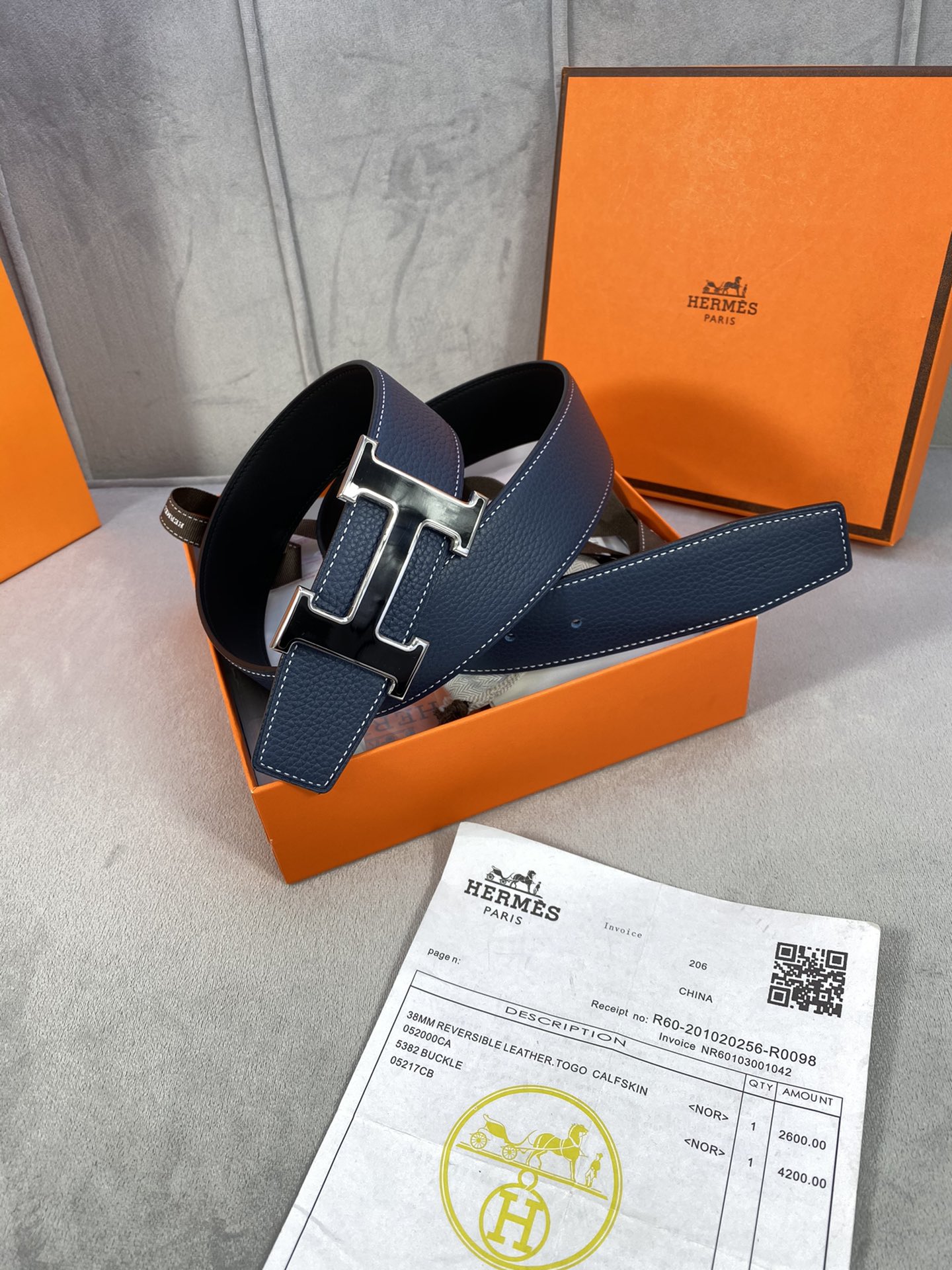 Hermes Belt in Dark blue