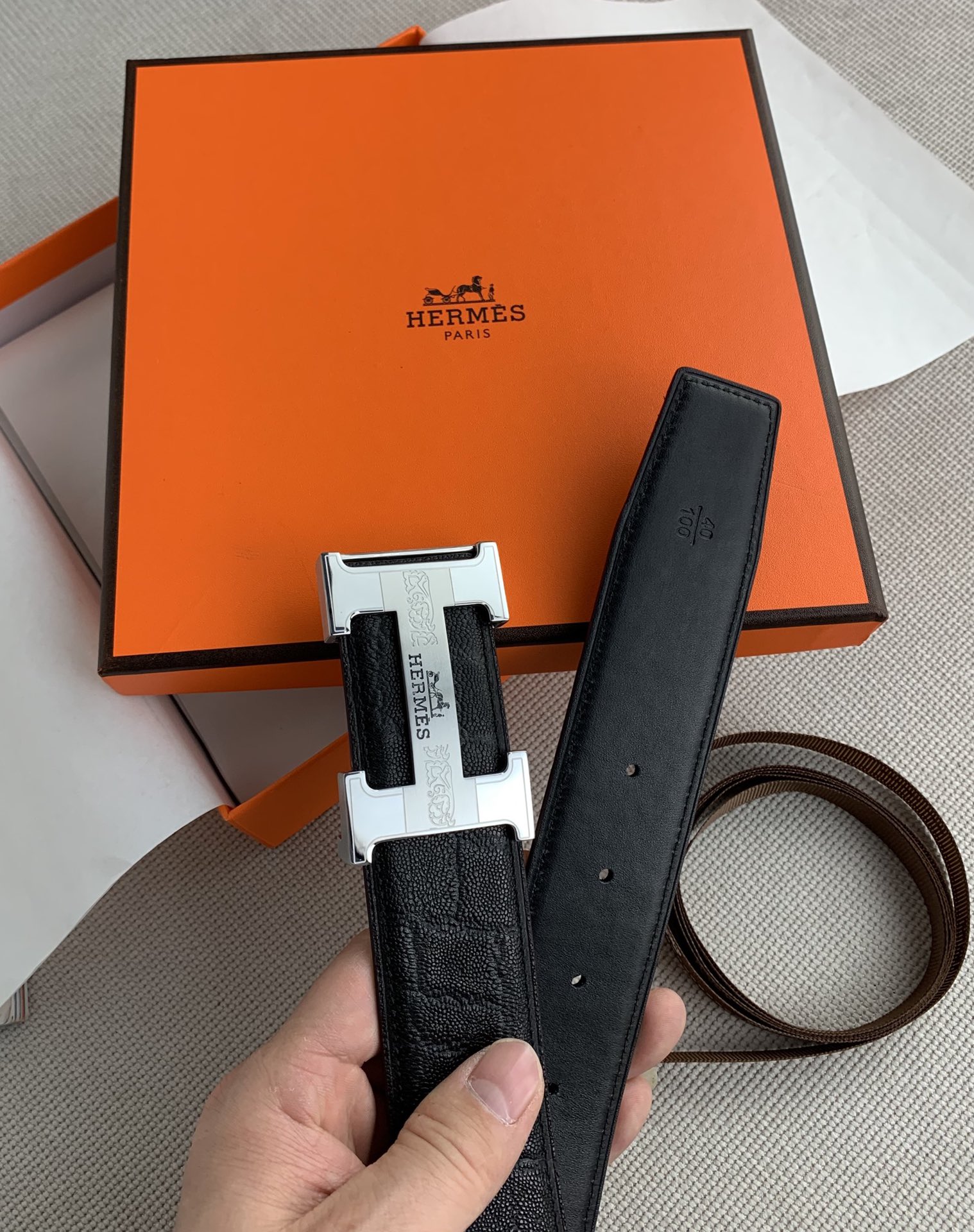 Hermes Belt in Black