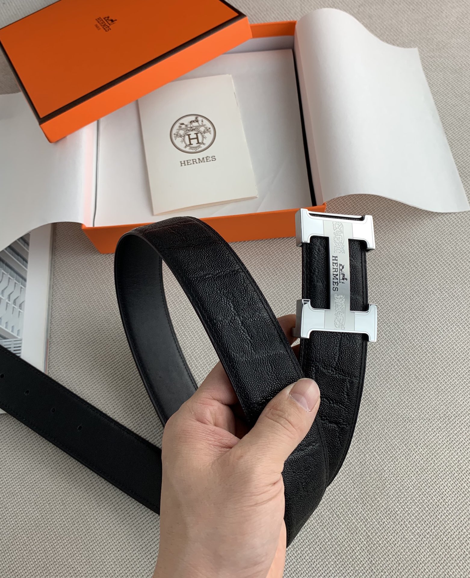 Hermes Belt in Black