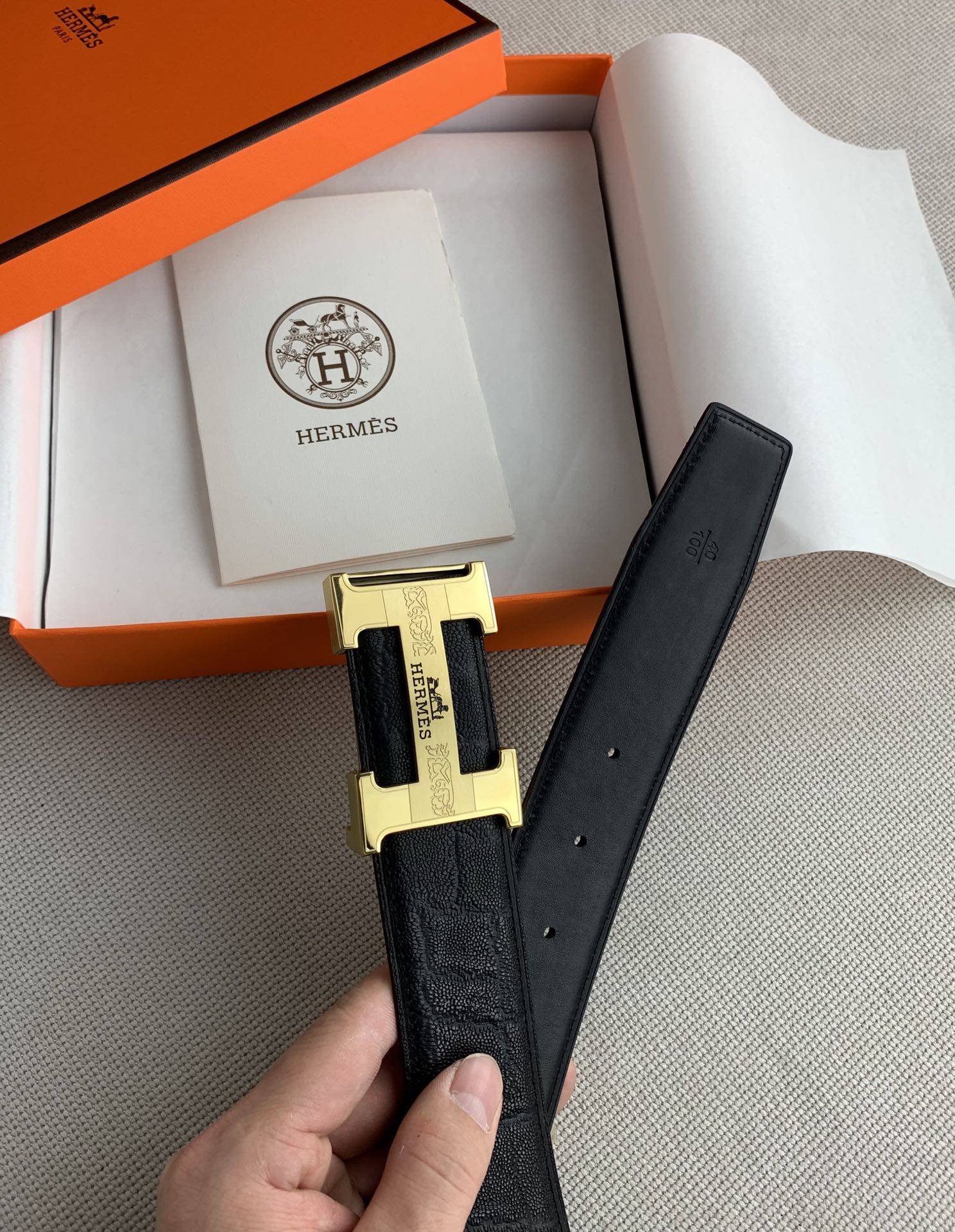 Hermes Belt in Black