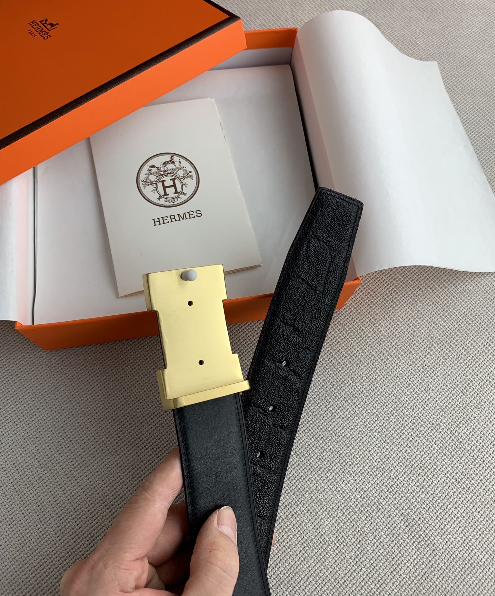 Hermes Belt in Black