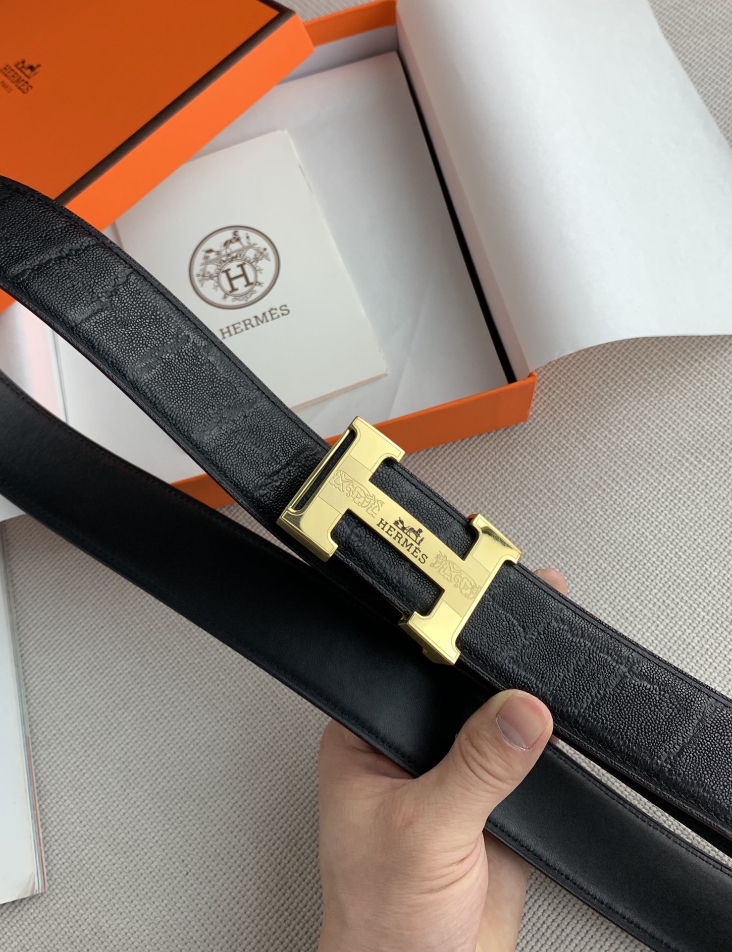 Hermes Belt in Black