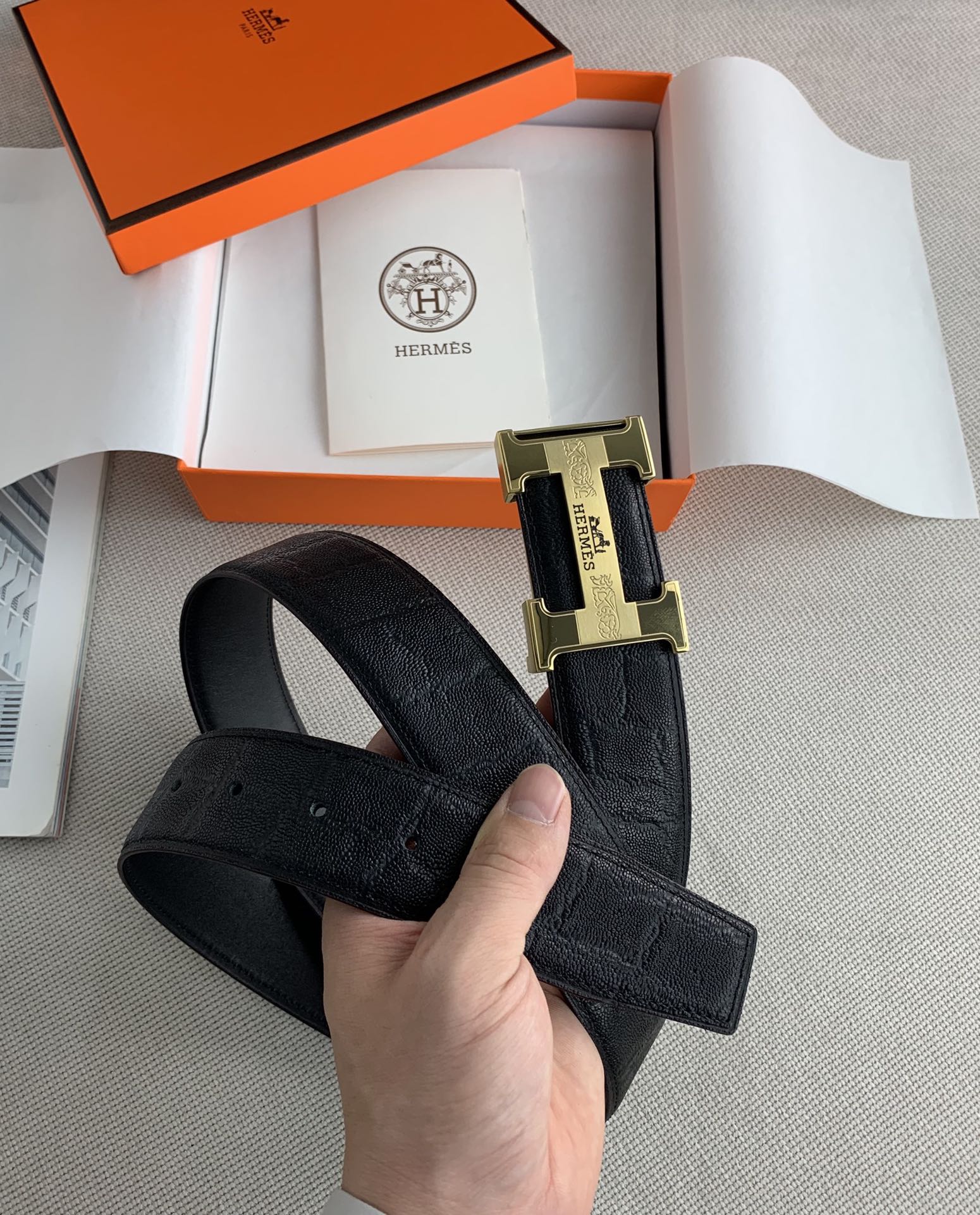 Hermes Belt in Black