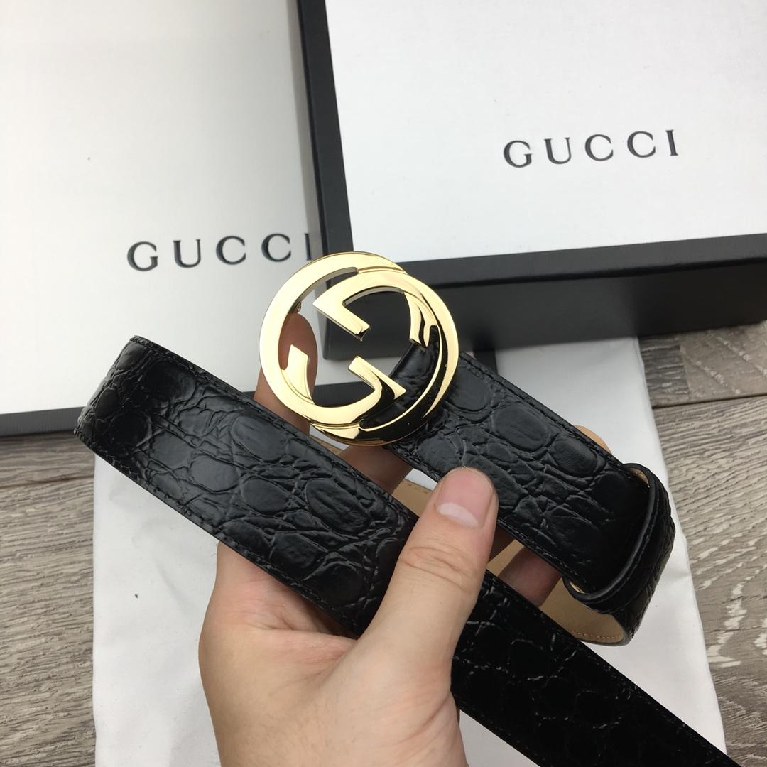 Gucci Interlocked G buckle Crocodile leather belt ASS02377
