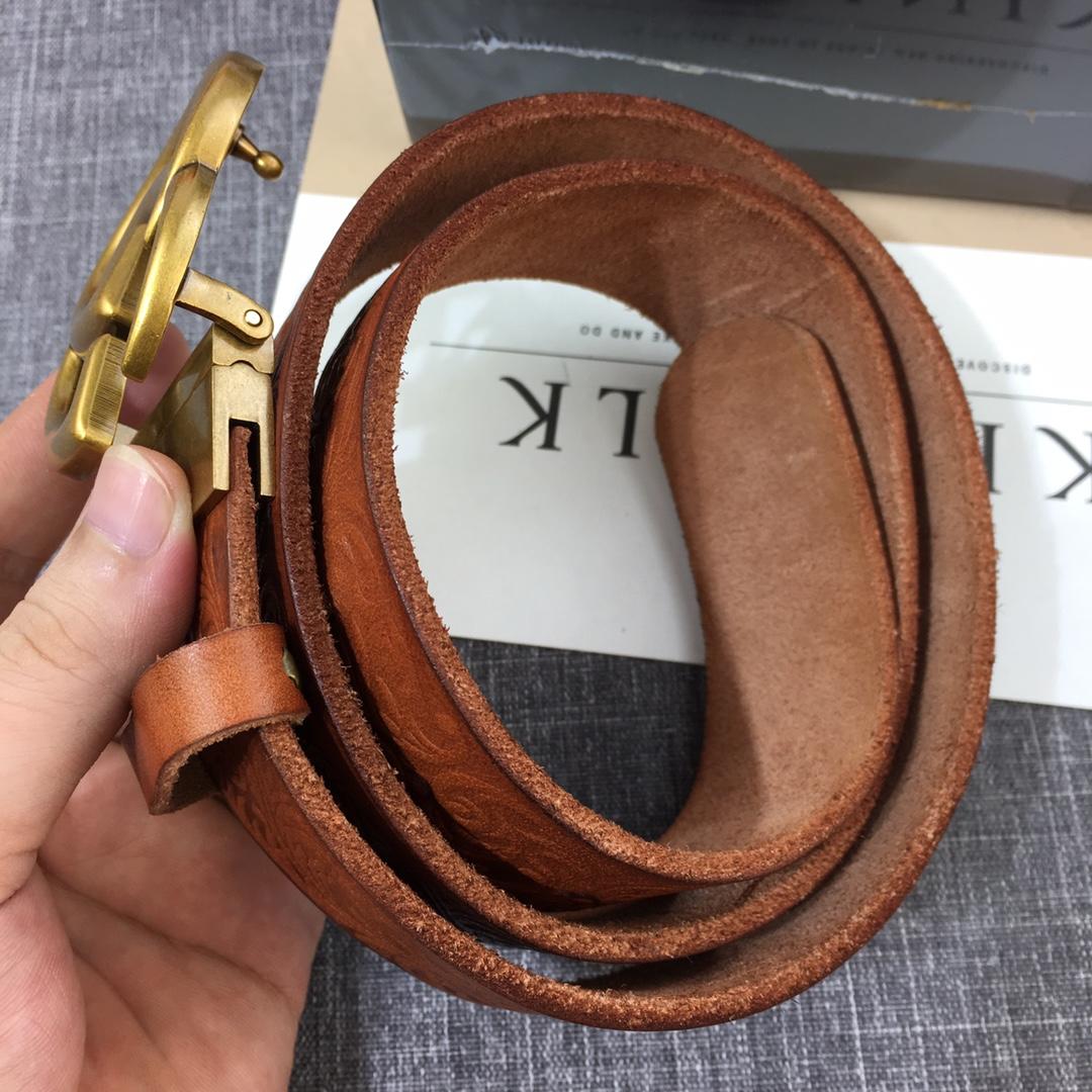 Gucci Gold Double G Brown Leather belt ASS02419