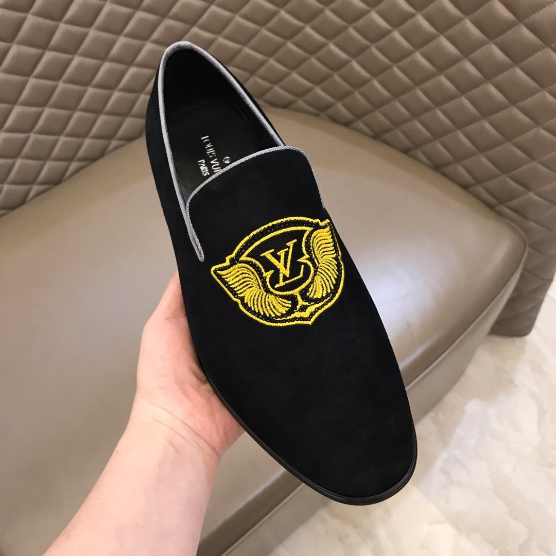 lv Black Suede leather Fashion Loafers MS02804