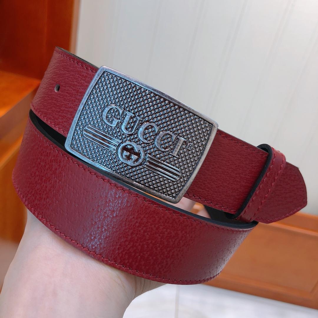 Gucci Brown leather Silver Buckle belt ASS02289