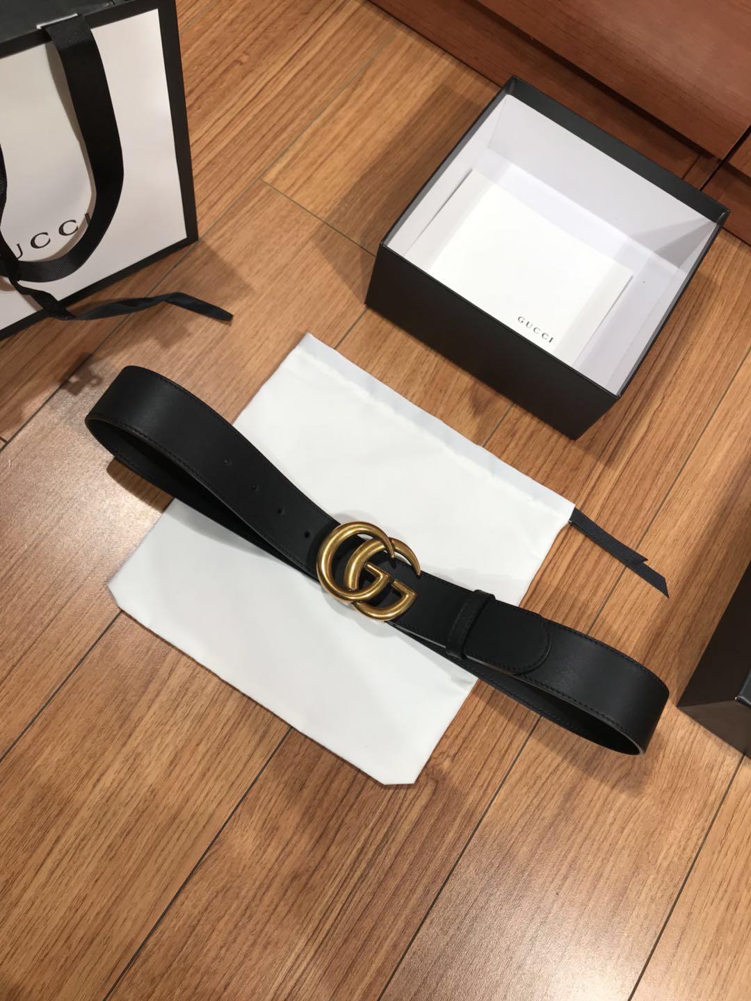 Gucci Black leather Double G belt ASS02374