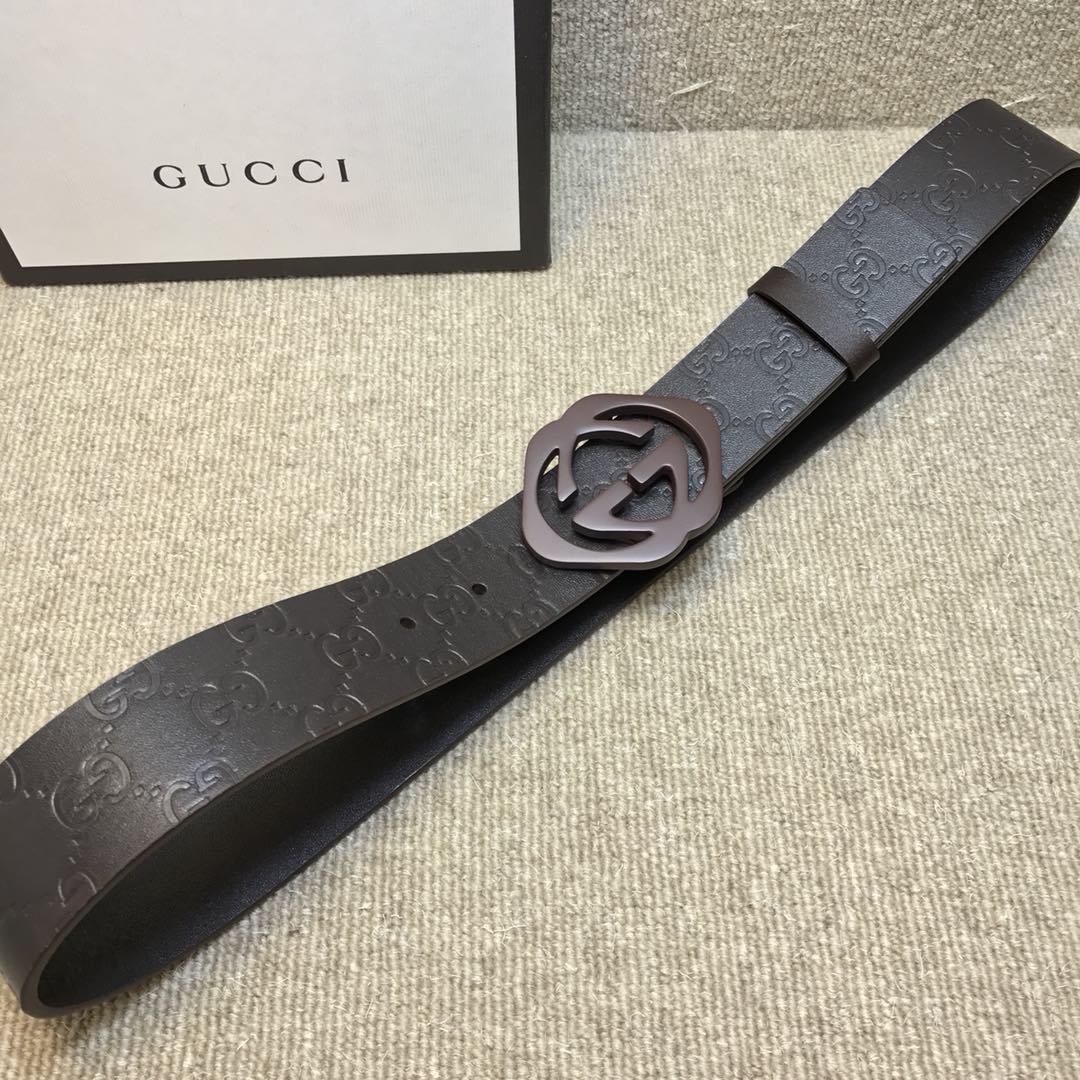 Gucci Black Interlocking G buckle belt ASS02337