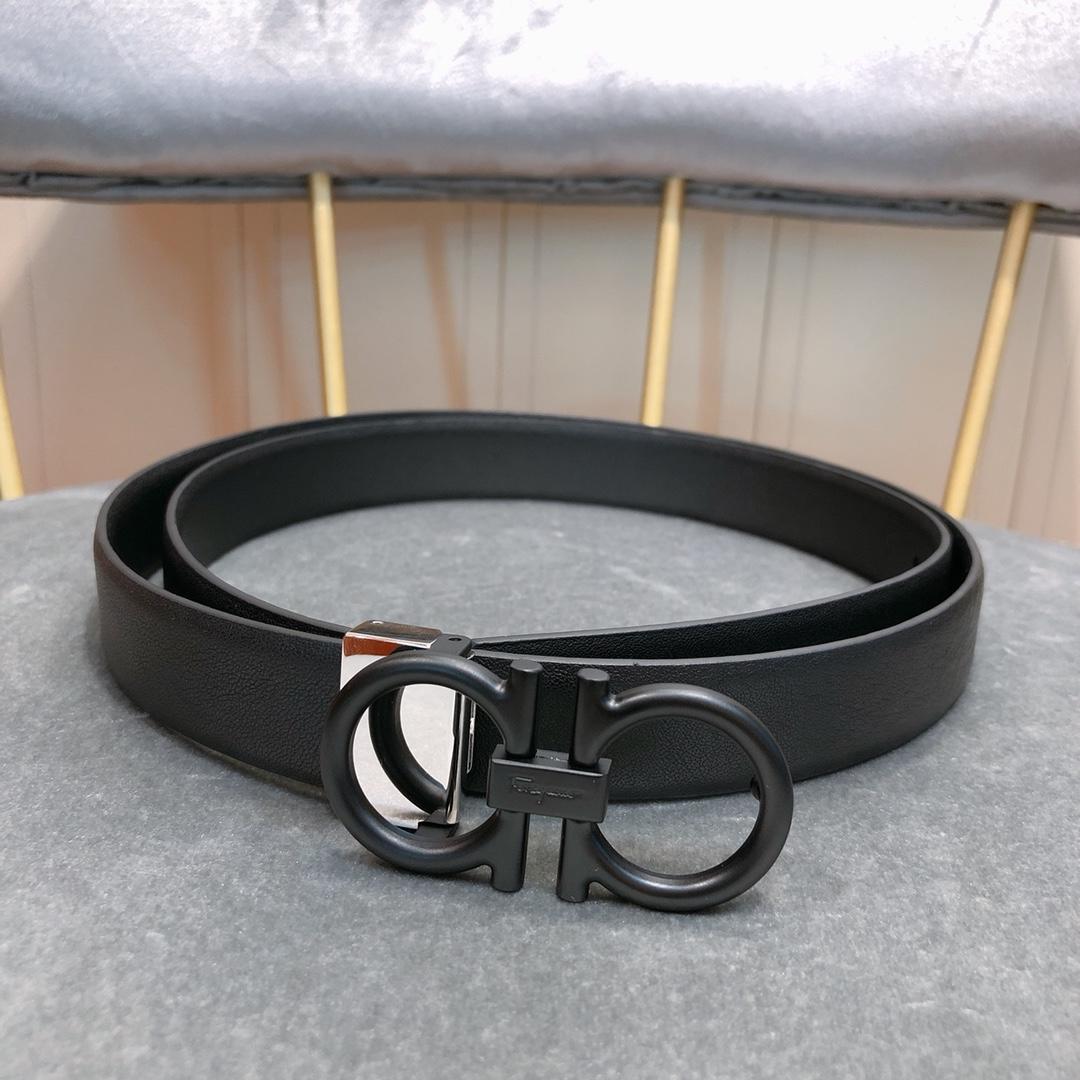 Grey Ferragamo buckle belt ASS02113