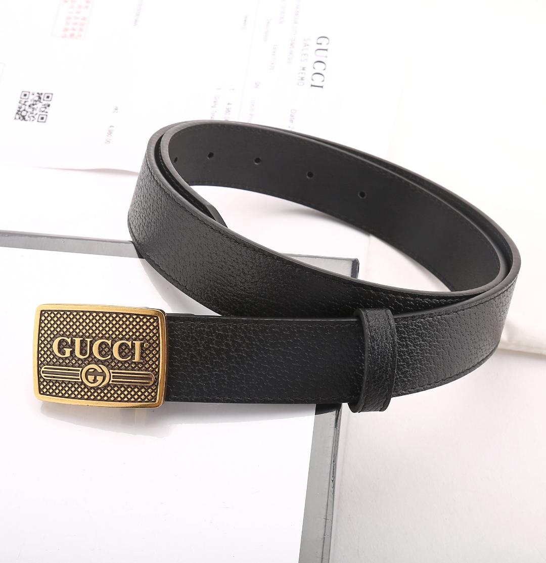 Green Leather Gucci  Gold Buckle Belt ASS02422