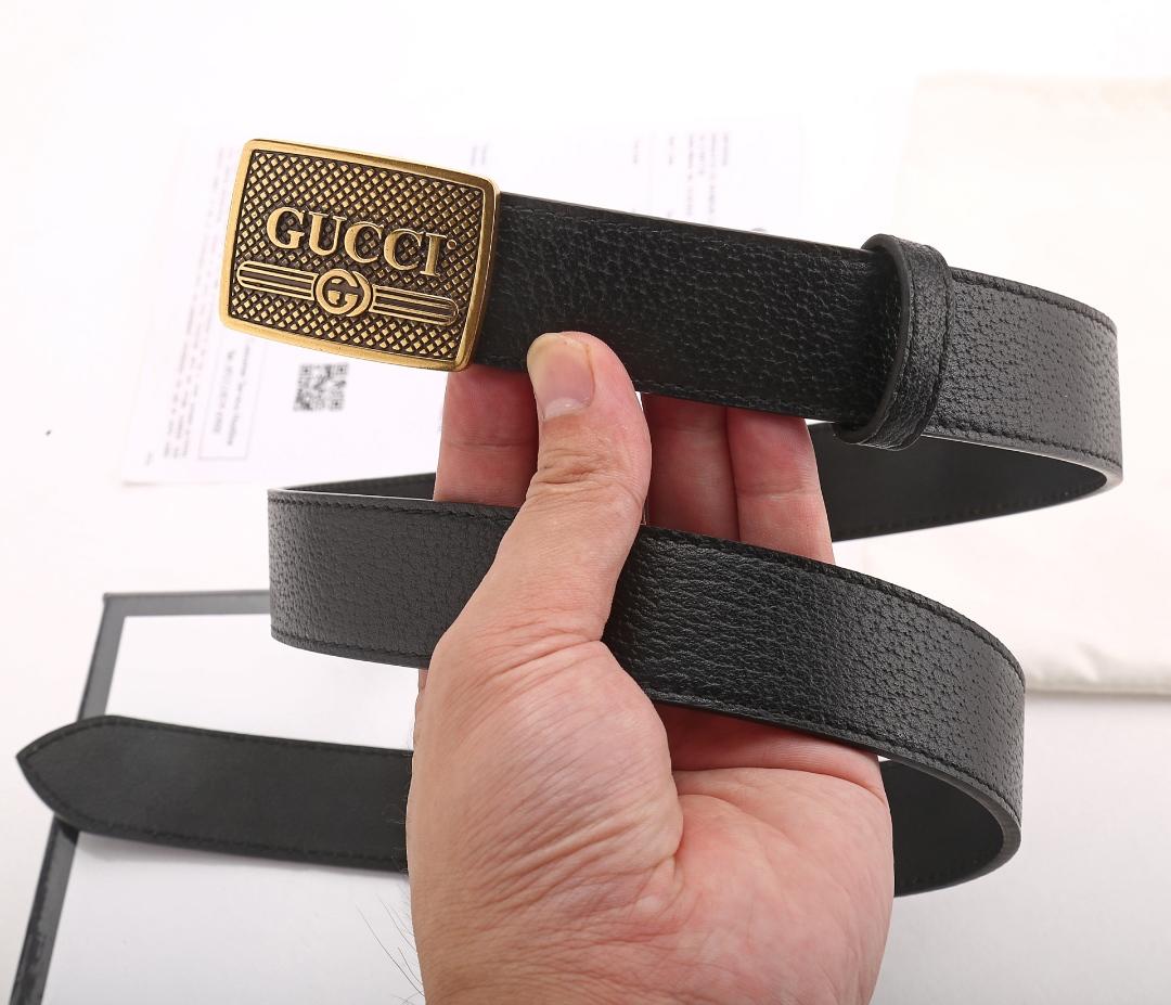 Green Leather Gucci  Gold Buckle Belt ASS02422
