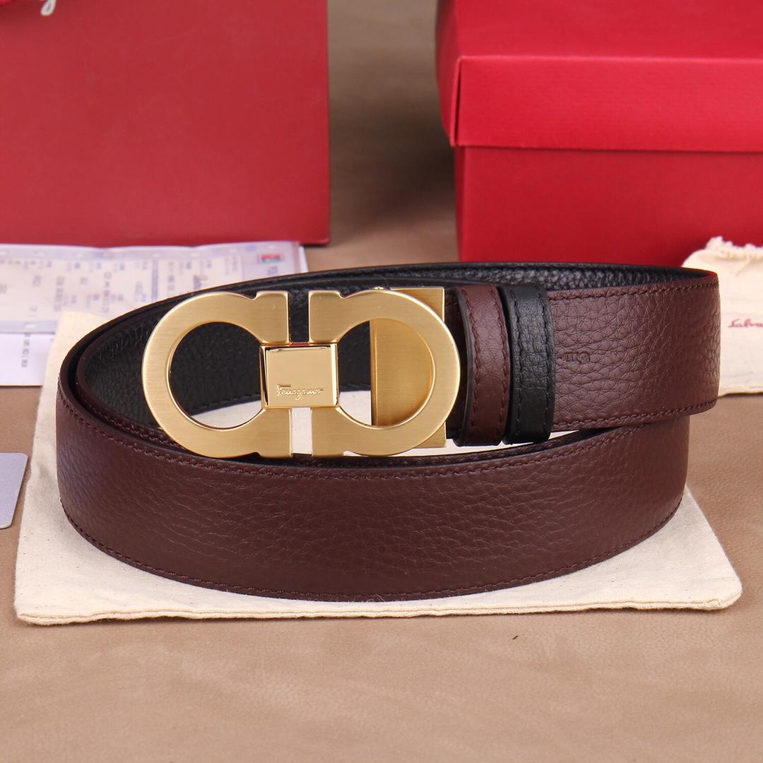 Golden Ferragamo buckle belt ASS02070