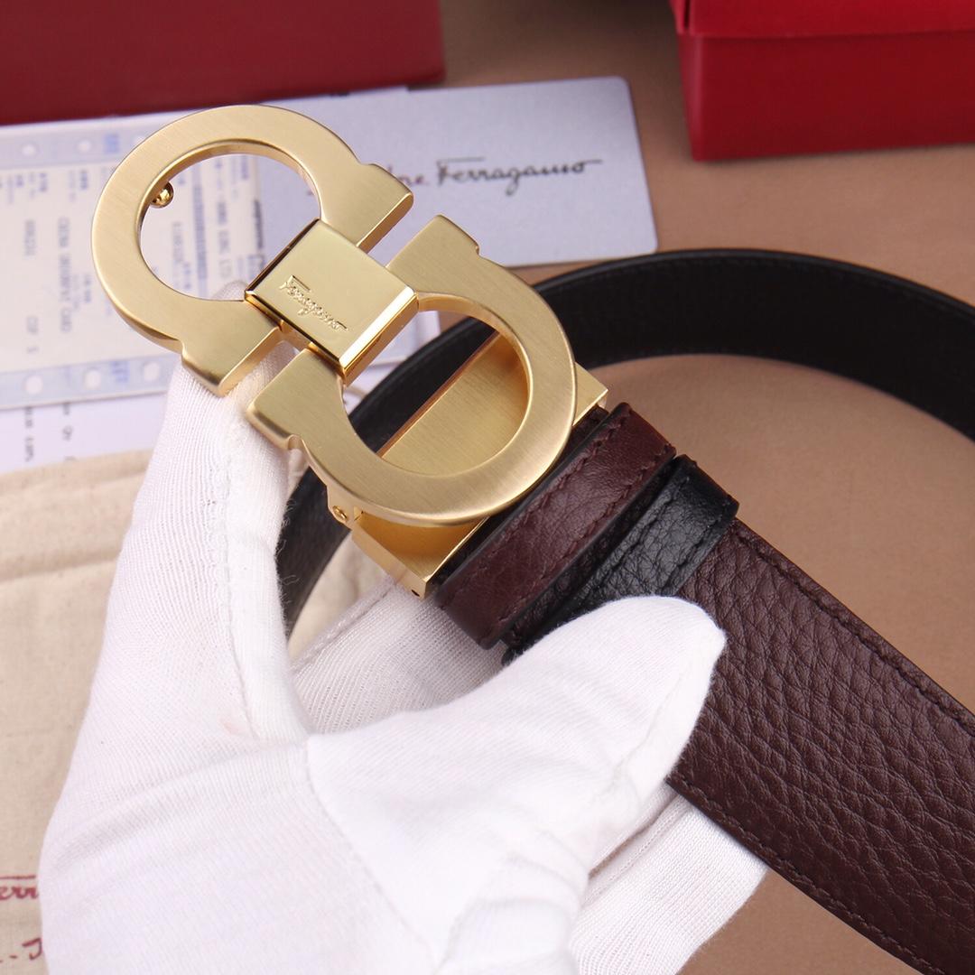 Golden Ferragamo buckle belt ASS02070