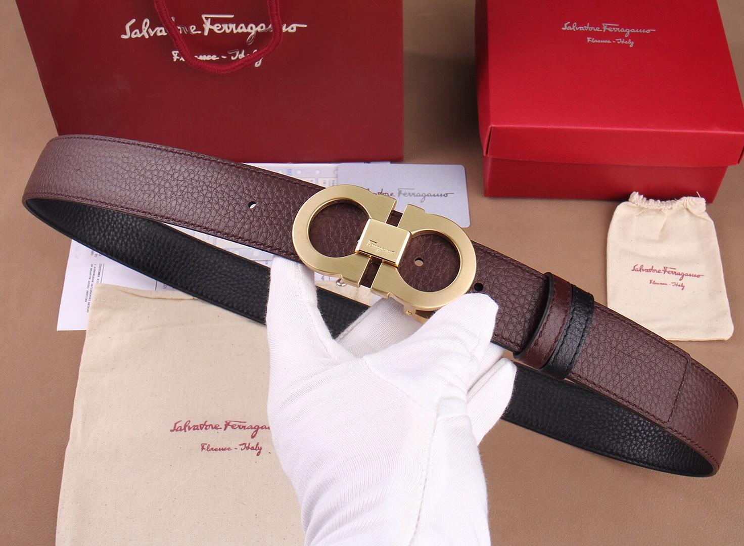 Golden Ferragamo buckle belt ASS02070