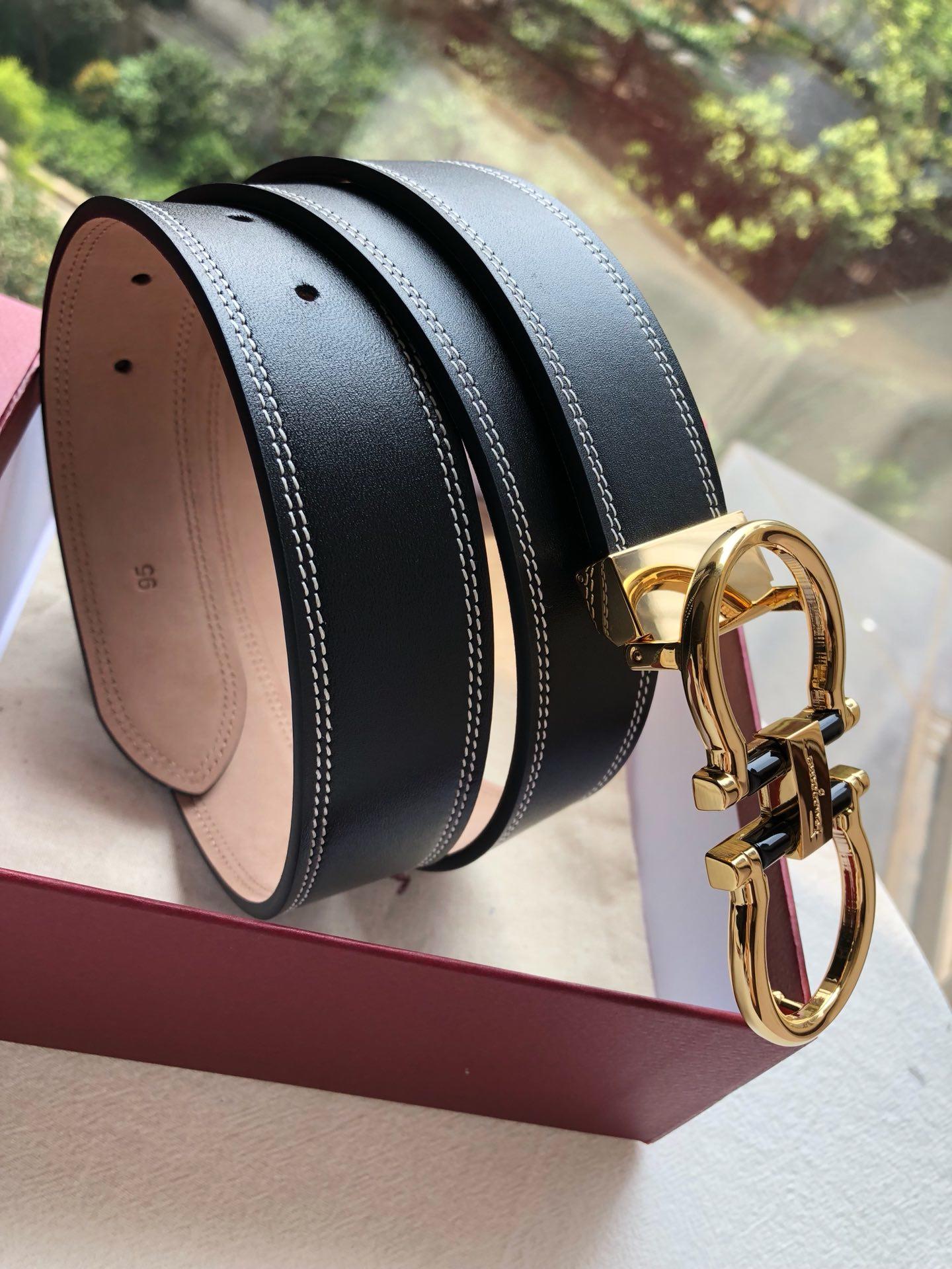 Golden Ferragamo belt ASS02114