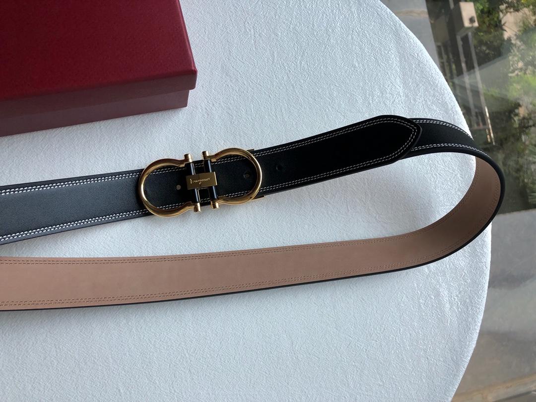 Golden Ferragamo belt ASS02114