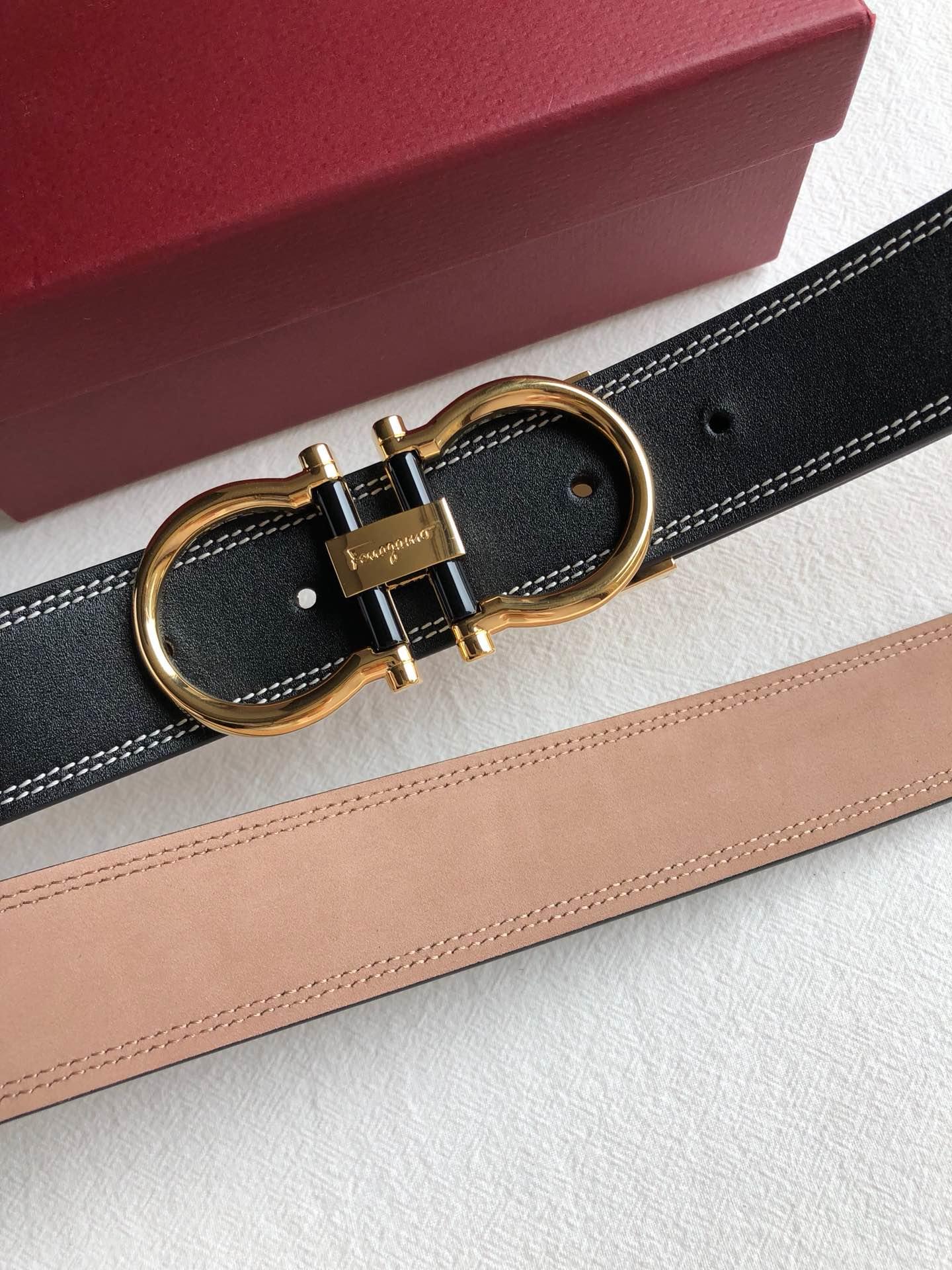 Golden Ferragamo belt ASS02114