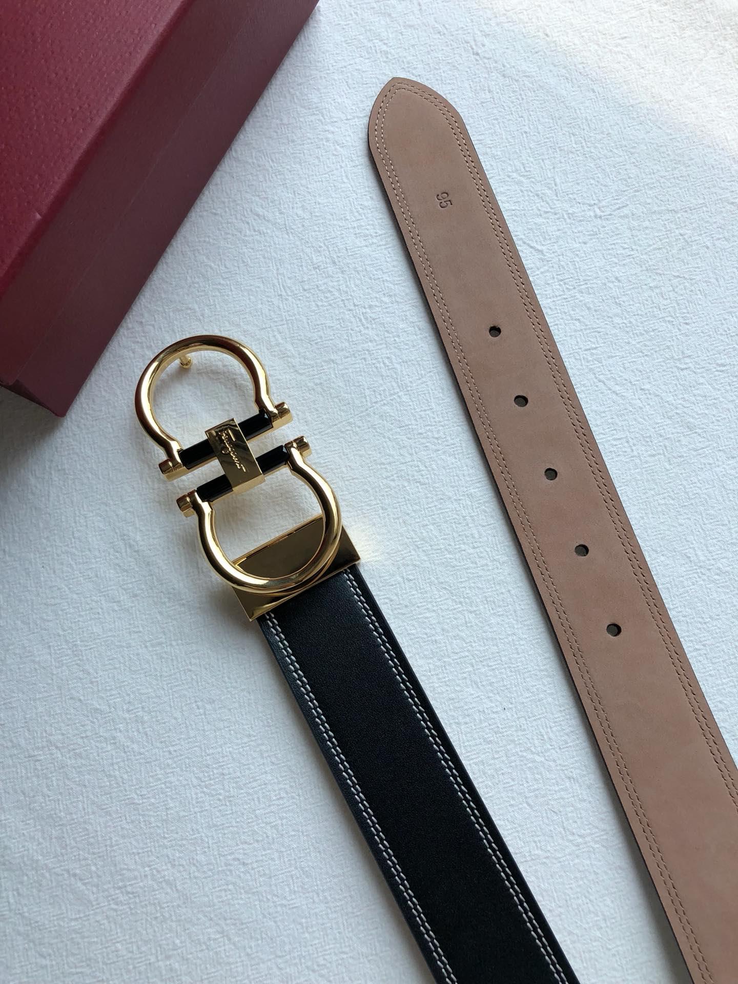 Golden Ferragamo belt ASS02114