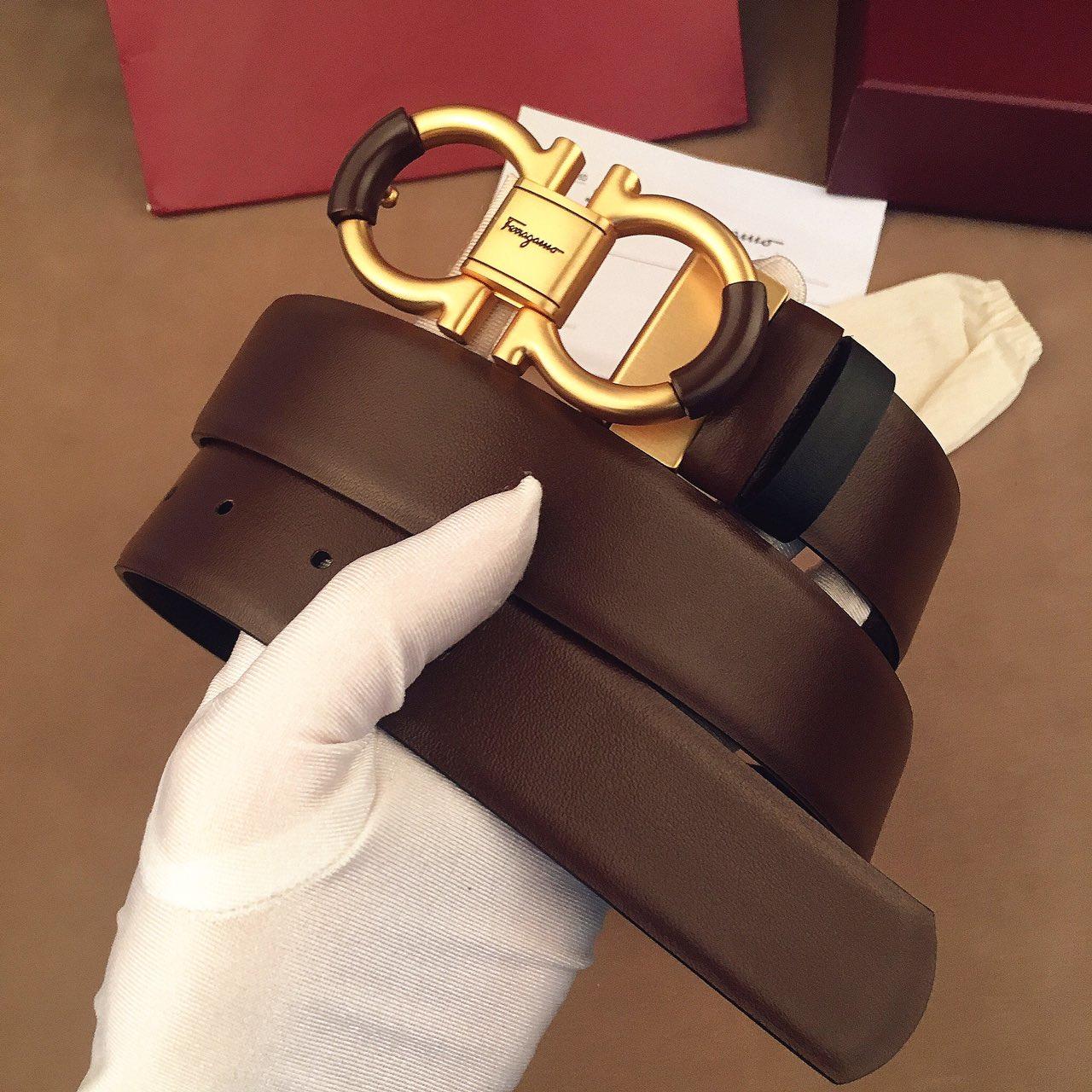 Gold Ferragamo buckle belt ASS02156