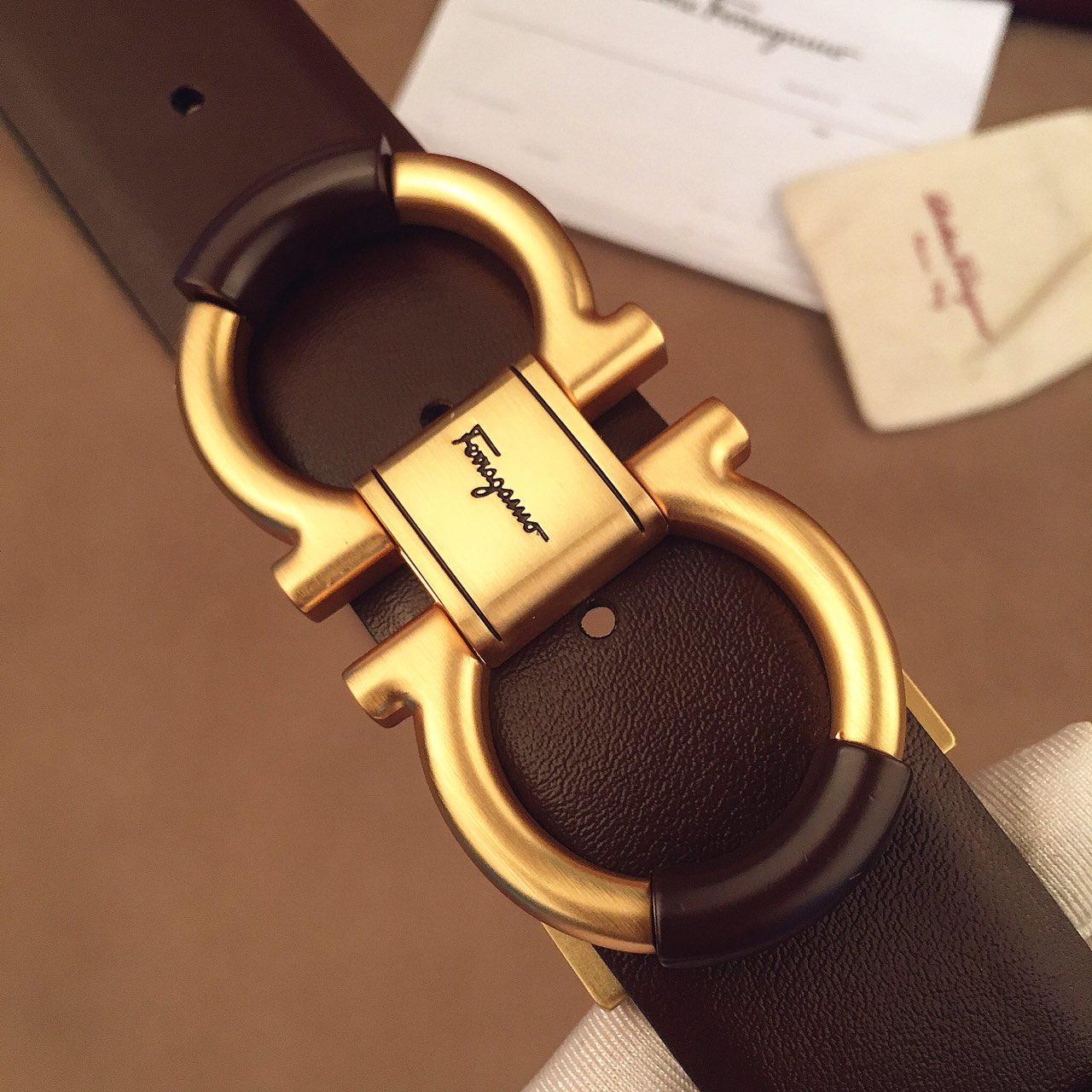 Gold Ferragamo buckle belt ASS02156