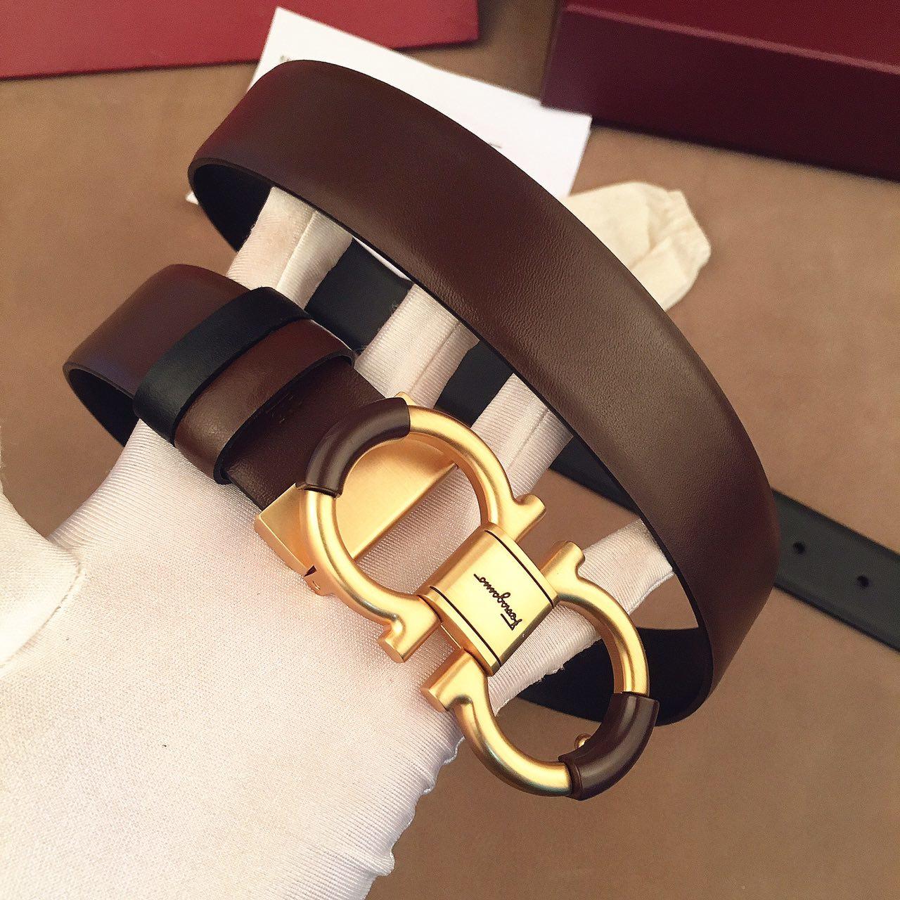 Gold Ferragamo buckle belt ASS02156