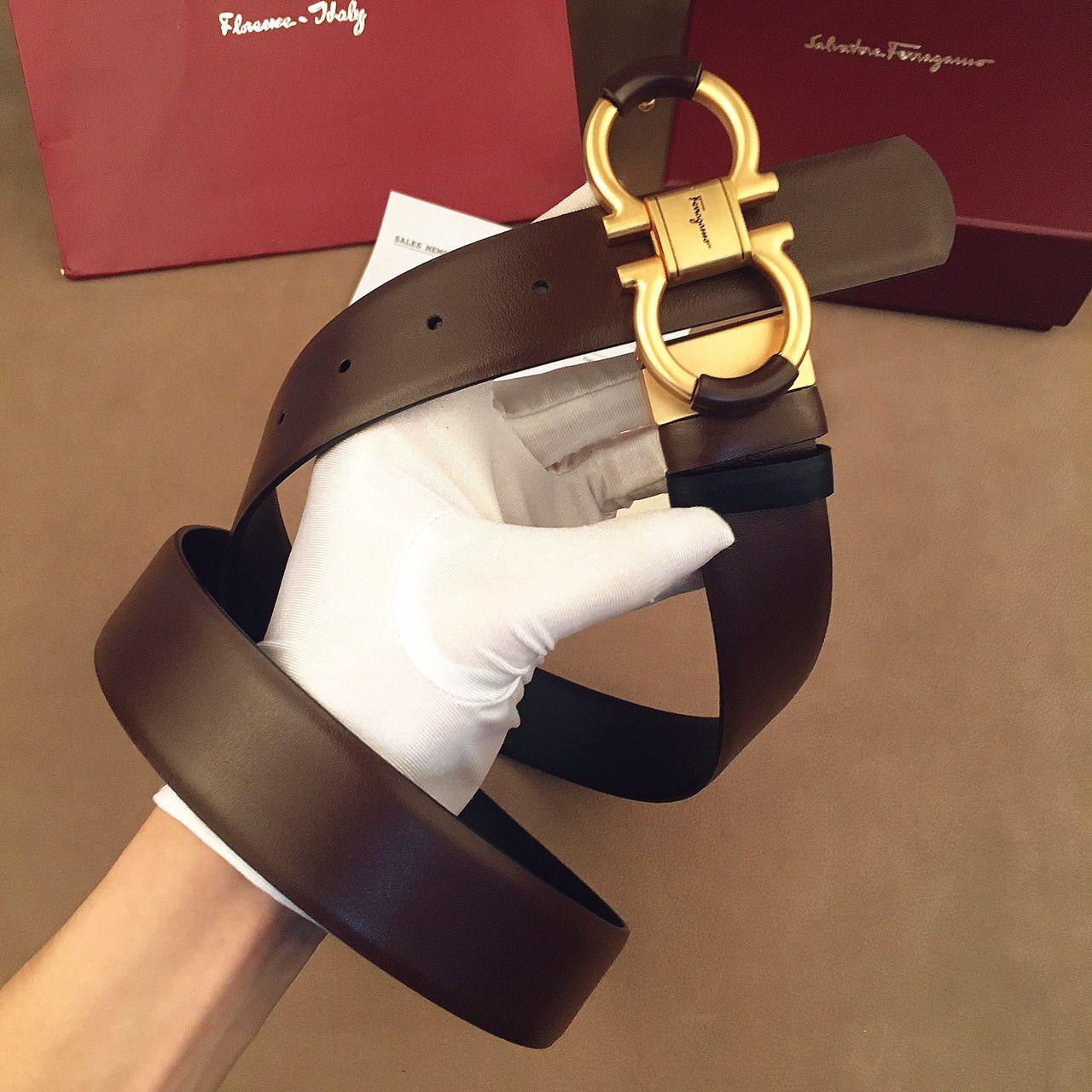 Gold Ferragamo buckle belt ASS02156