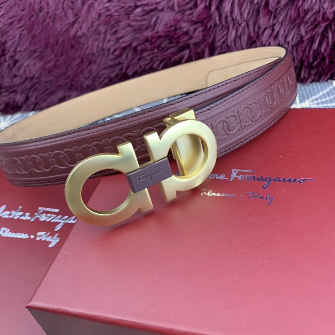 Gold Ferragamo buckle belt ASS02079