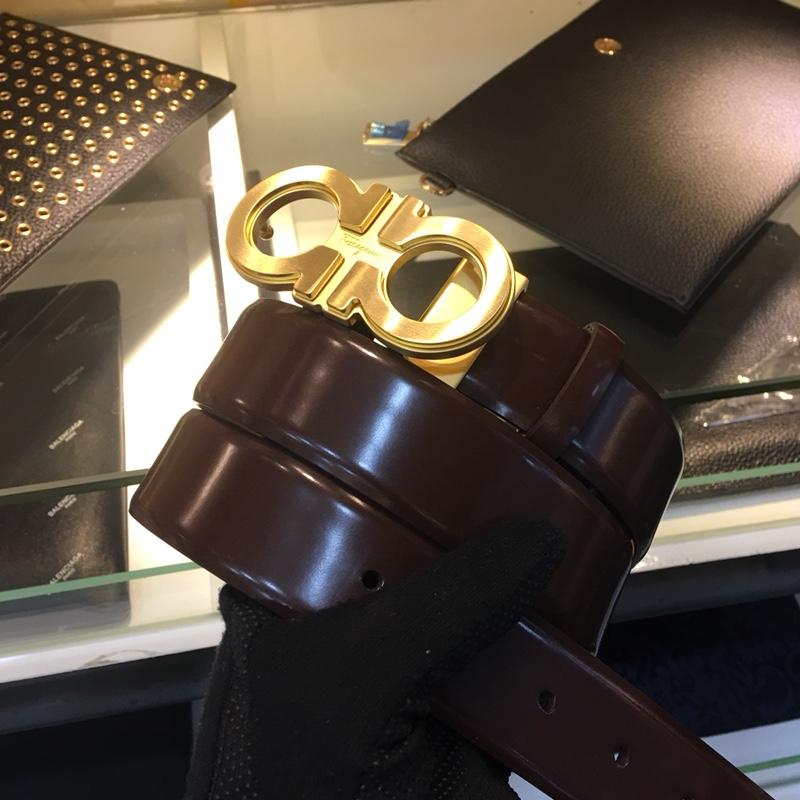 Gold black Ferragamo buckle belt ASS02204
