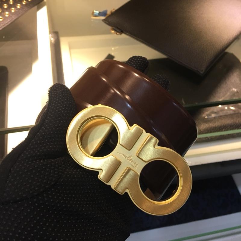 Gold black Ferragamo buckle belt ASS02204