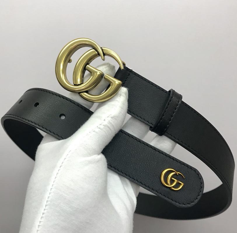 GG Gucci Black leather belt ASS02387