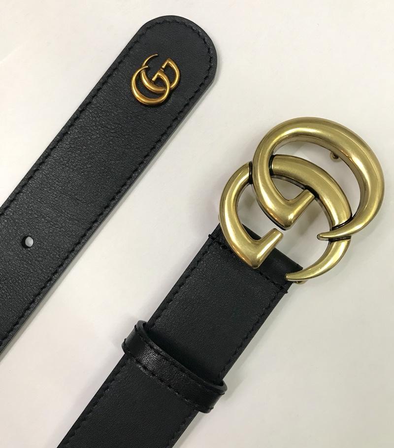 GG Gucci Black leather belt ASS02387