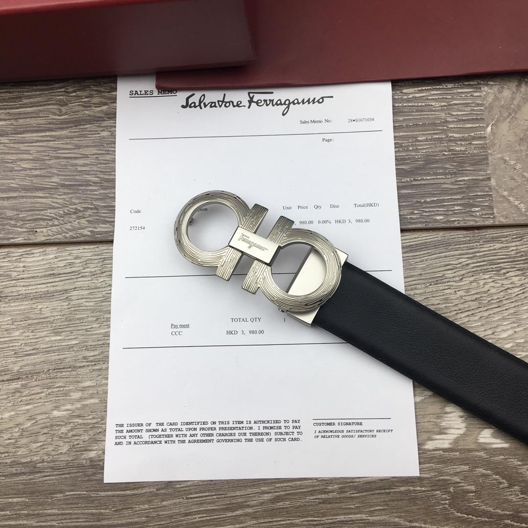 Ferragamo silver buckle belt ASS02192