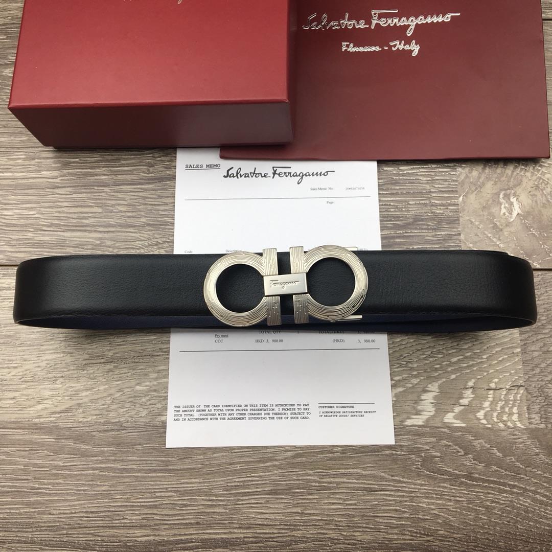 Ferragamo silver buckle belt ASS02192