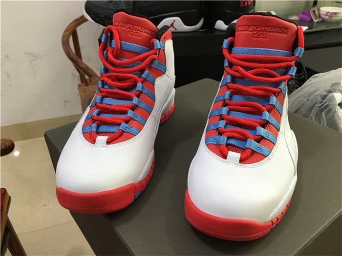 High Quality Air Jordan 10 Retro X Chicago Flag 2016 Bright Crimson Men Sneakers A6C214502608