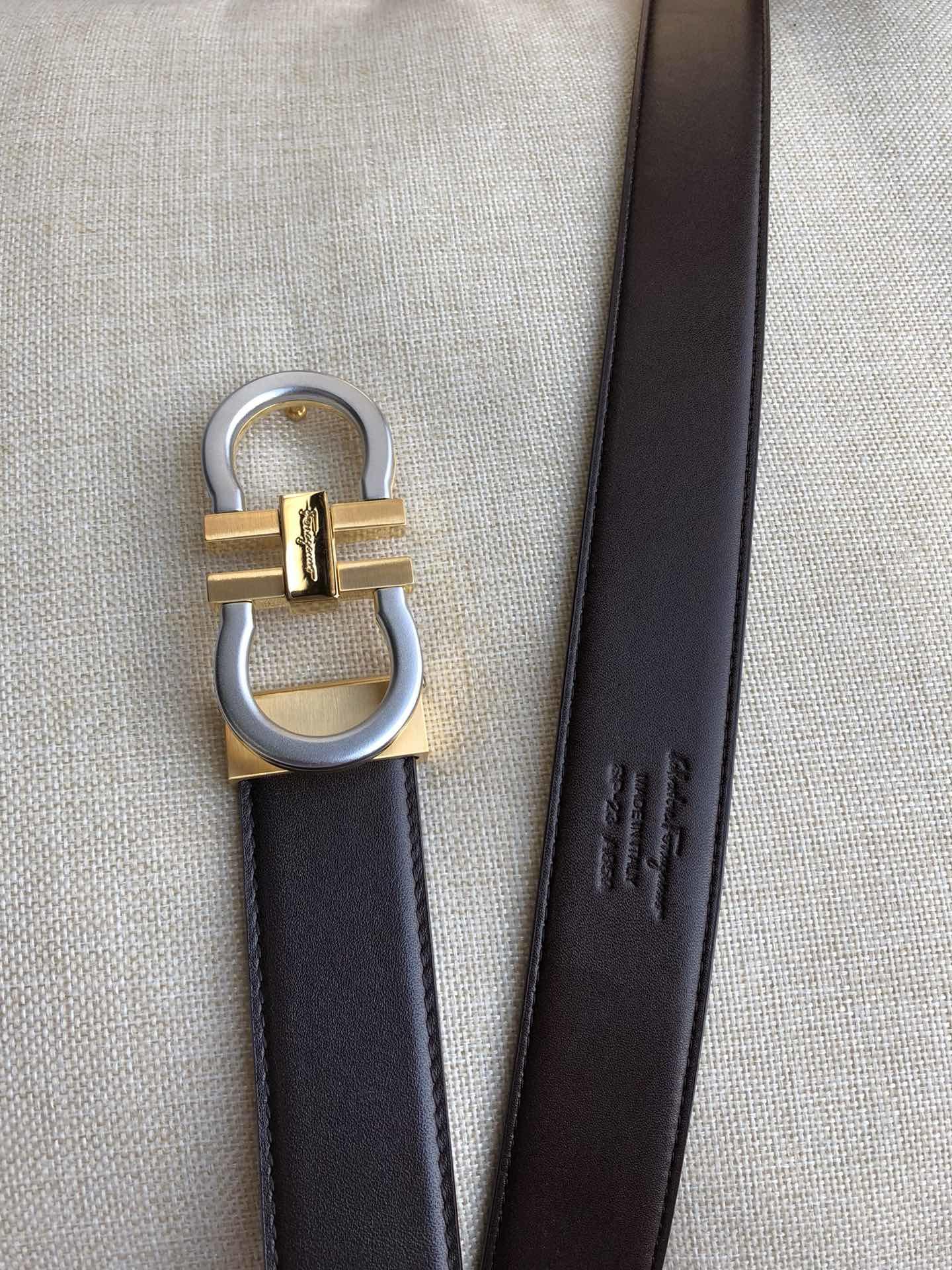 Ferragamo Gold silver buckle belt ASS02118