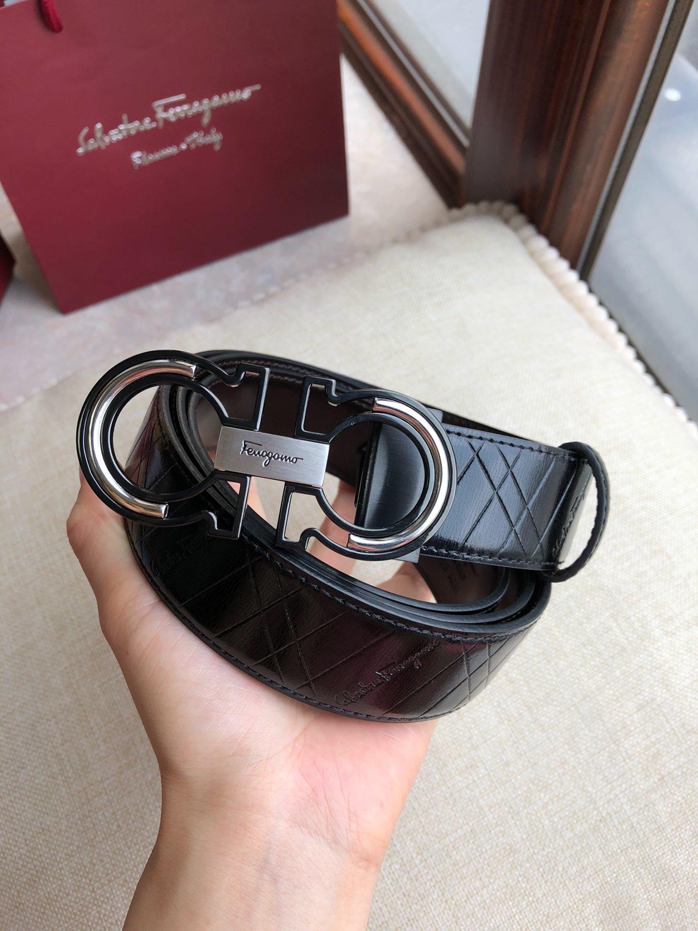 Ferragamo Gold leather buckle belt ASS02256