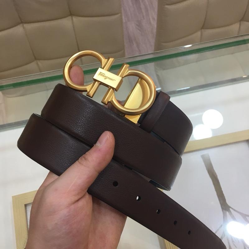 Ferragamo black leather Gold buckle belt ASS02212