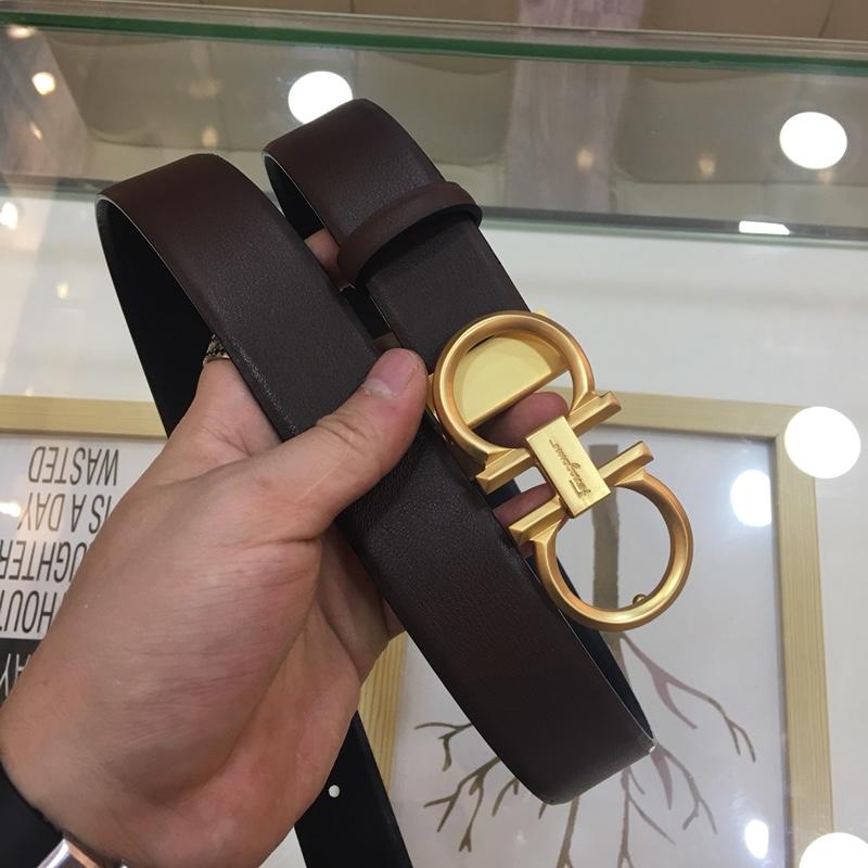 Ferragamo black leather Gold buckle belt ASS02212