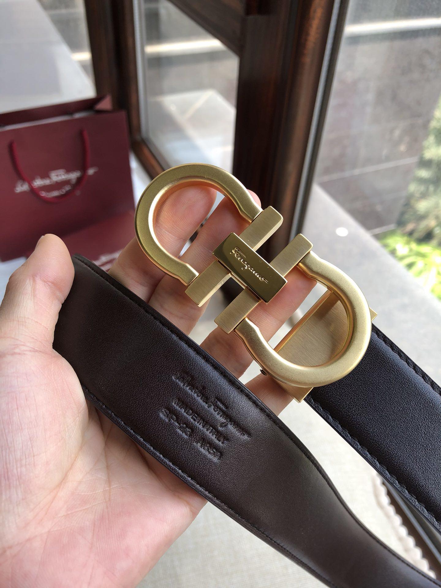 Ferragamo black Gold buckle belt ASS02124